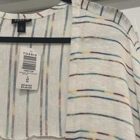TORRID CARDIGAN WHITE MULTICOLORED SIZE 4X - Picture 3 of 8
